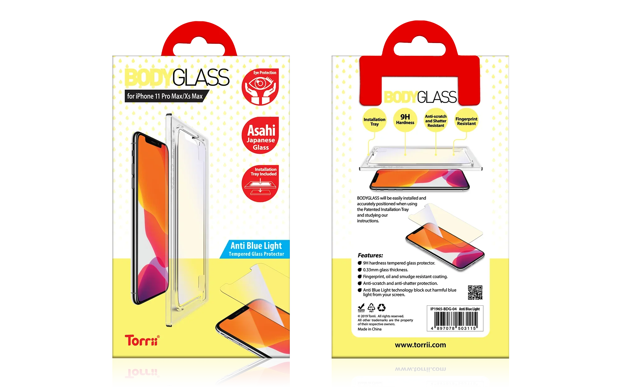 Torrii Bodyglass For iPhone 11 Pro Max - Anti Blue Light - Tashqila Torrii Bodyglass For iPhone 11 Pro Max - Anti Blue Light - Tashqila